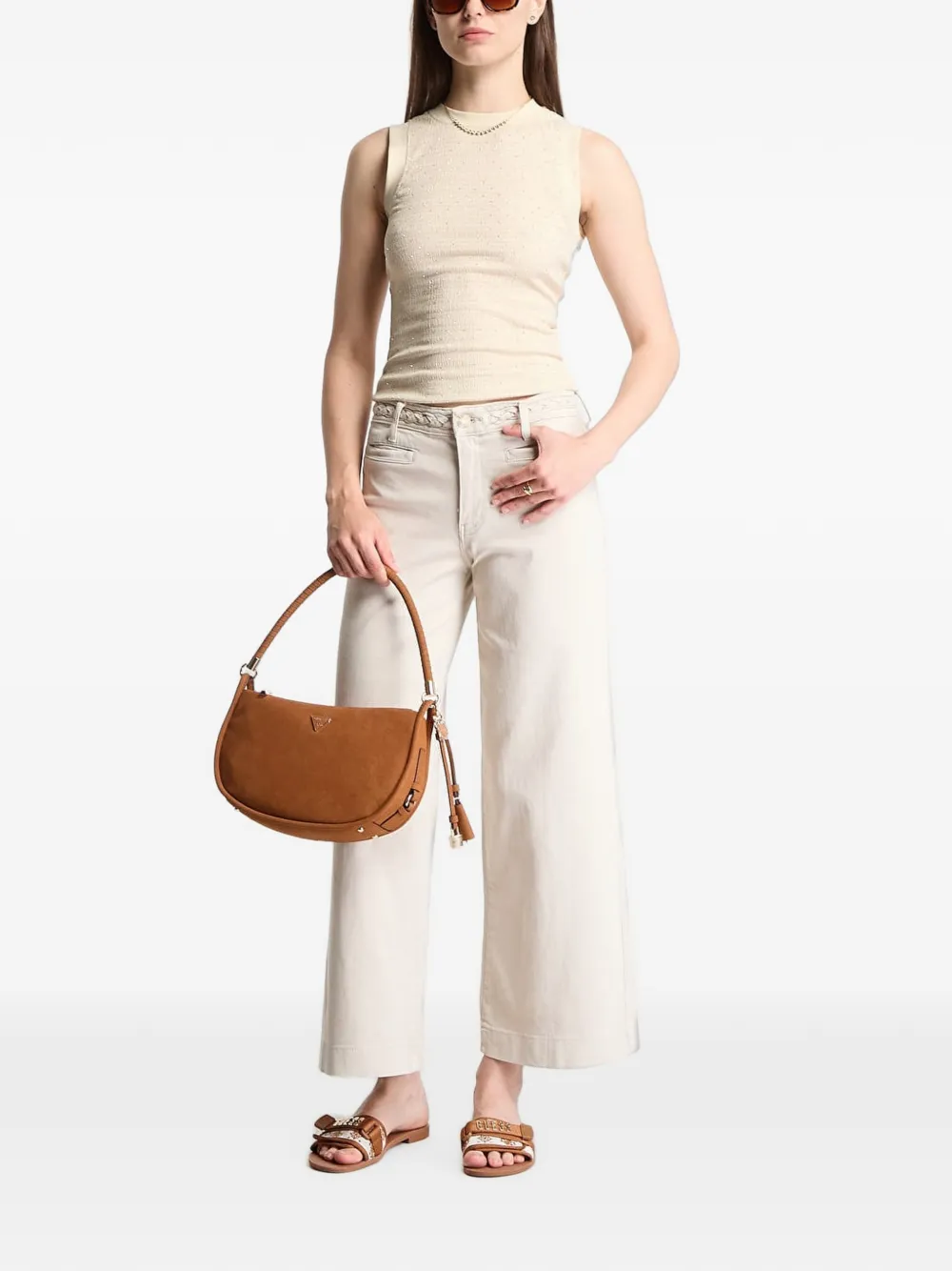 GUESS USA Cropped broek Beige