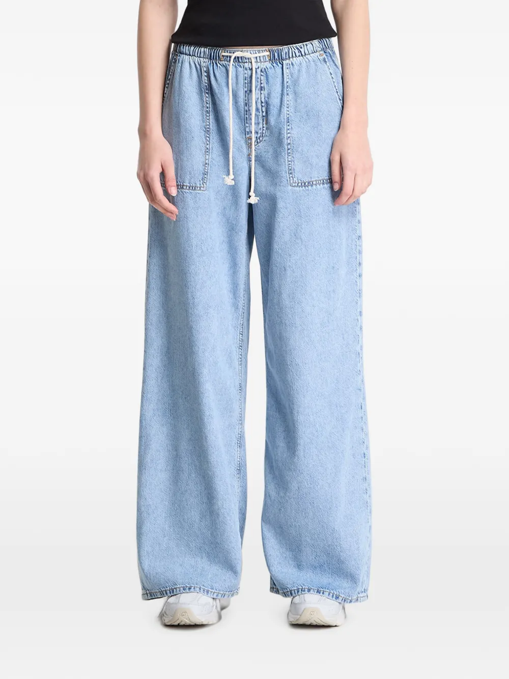 GAP drawstring-waist wide-leg jeans - Blu