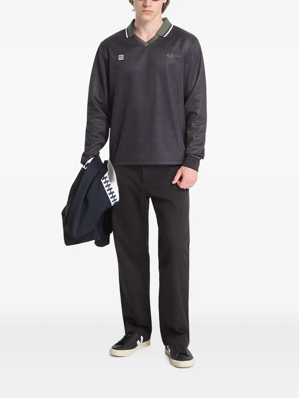 Fred Perry Meyba T-shirt met V-hals Blauw