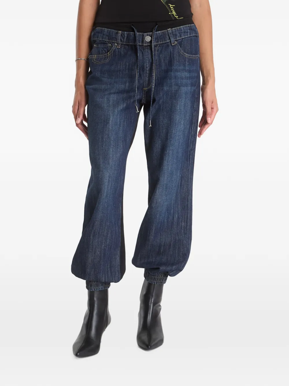Desigual drawstring-waist cuffed-hem jeans