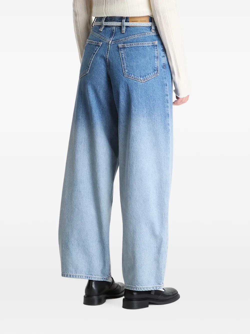 SAMSOE Jeans met wijde pijpen en kleurverloop Blauw