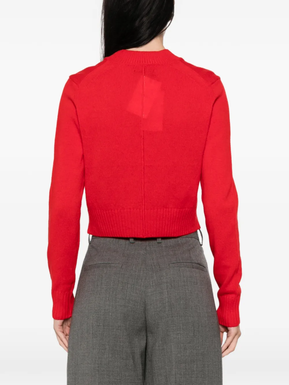 Soeur Jonas ribgebreide trui met V-hals Rood