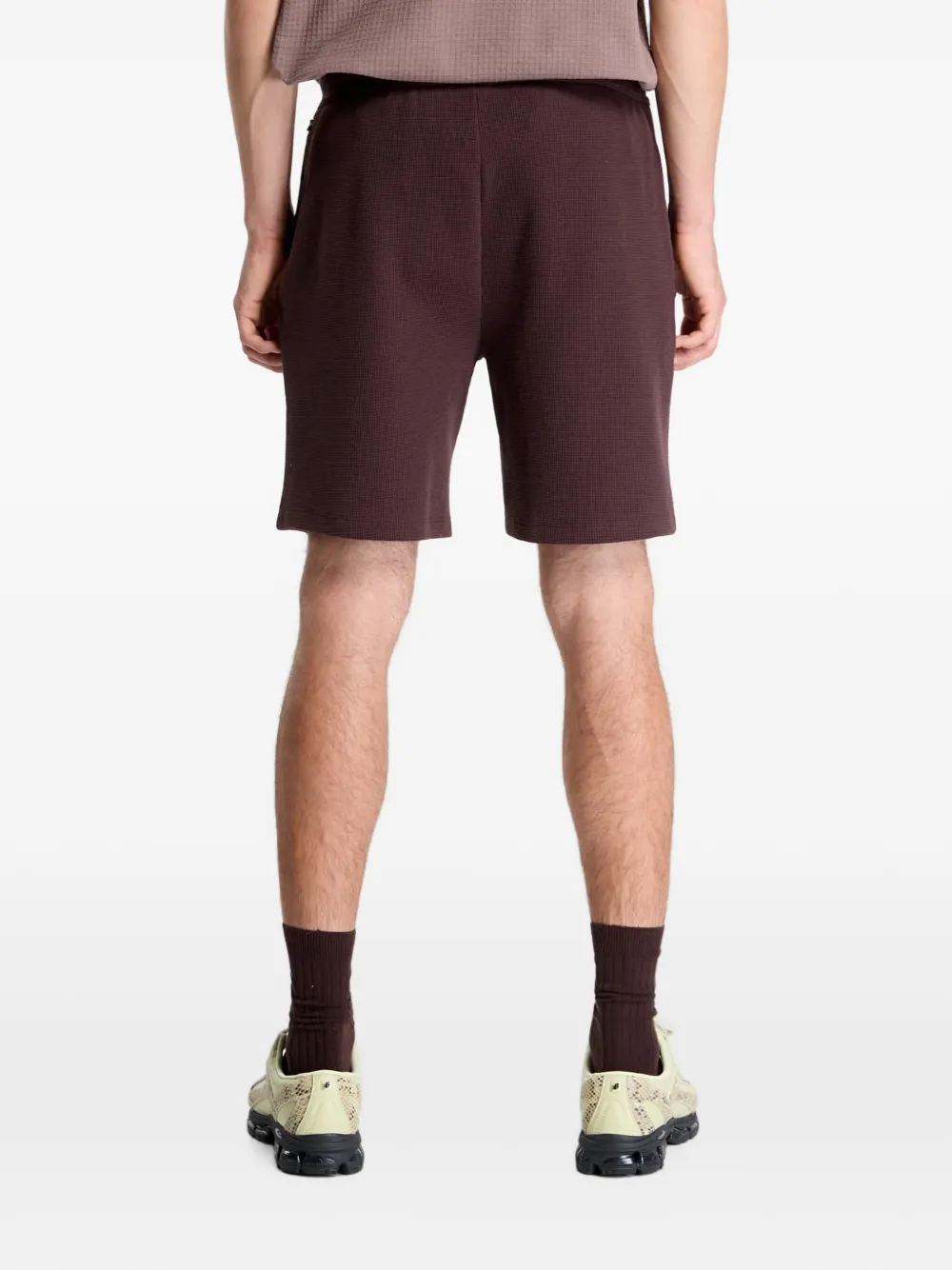 HUGO Wafelgebreide shorts met trekkoord Bruin