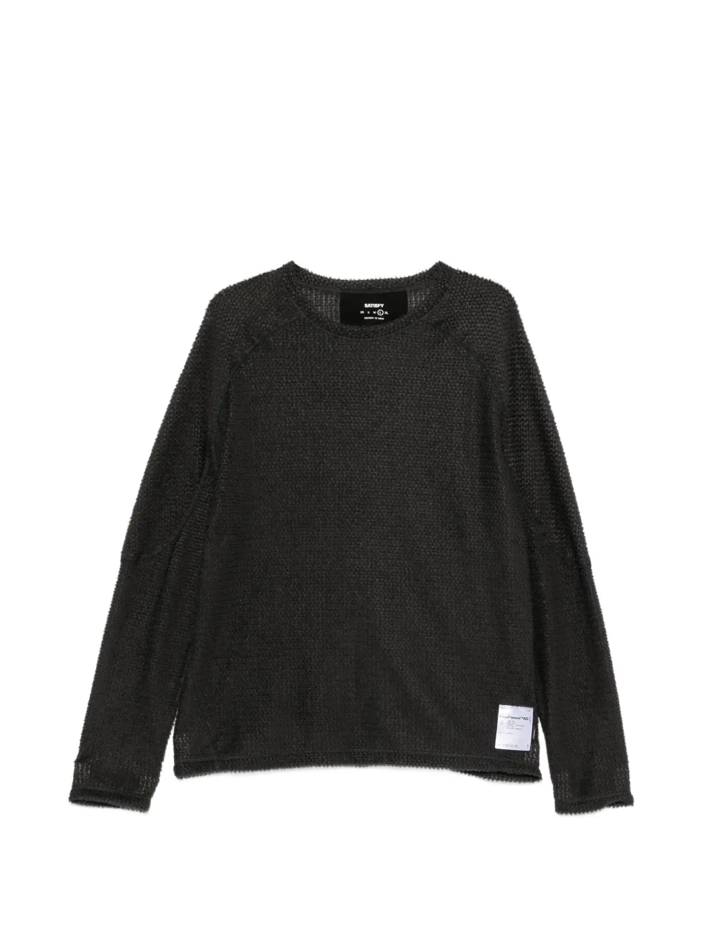 Satisfy waffle-knit raglan-sleeve sweater - Nero
