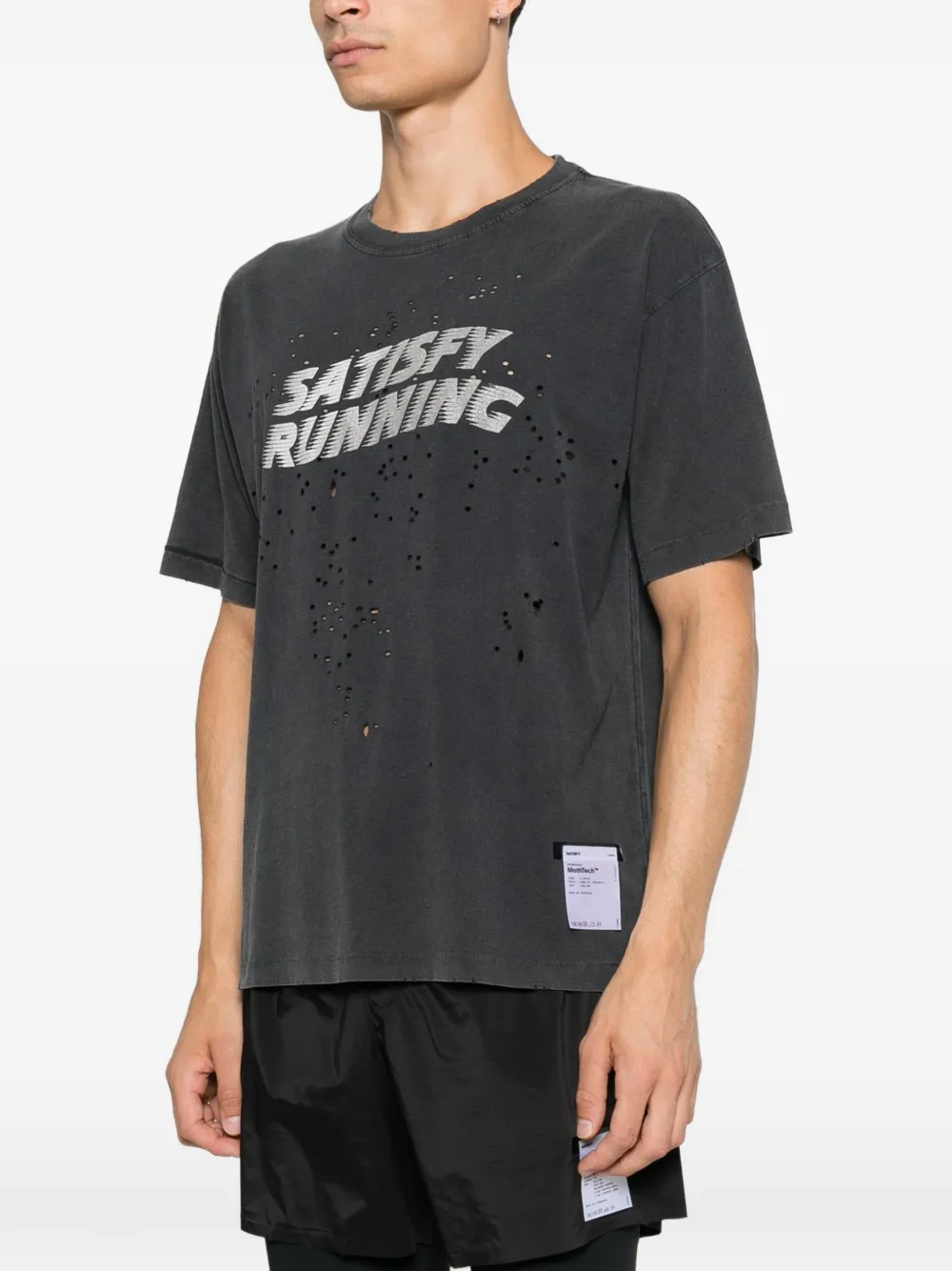 Satisfy Gerafeld T-shirt met logoprint Zwart