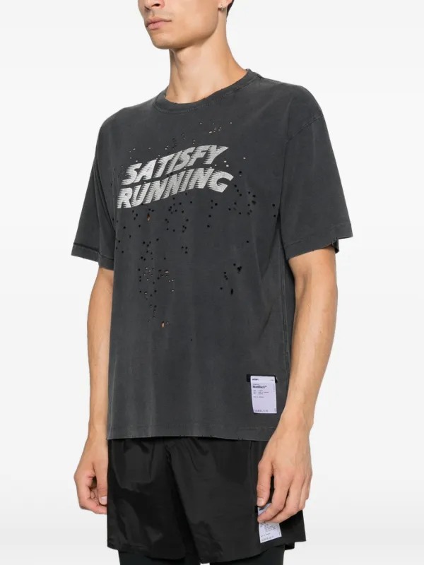 Satisfy ダメージ ロゴ Tシャツ | ブラック | FARFETCH JP