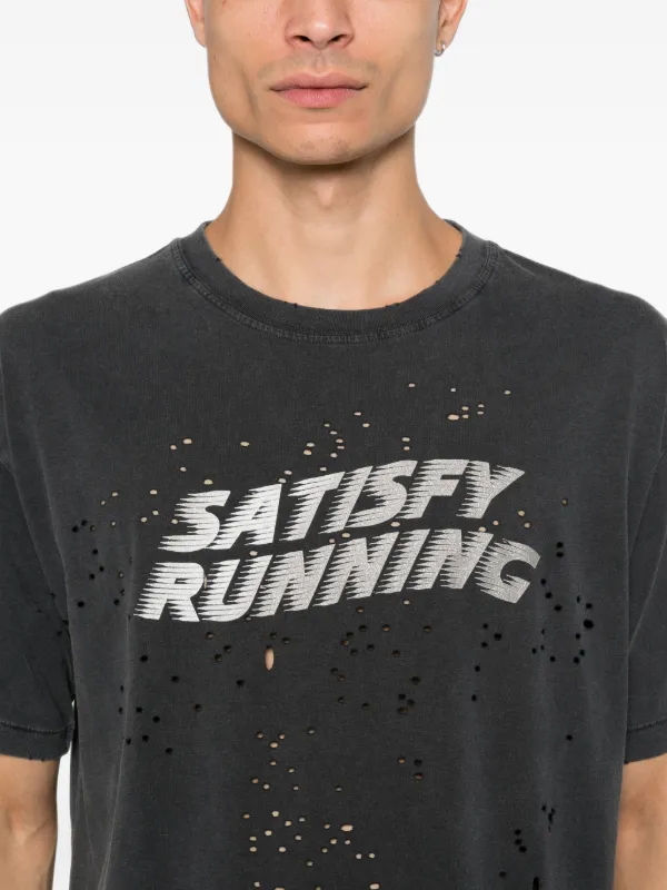 Satisfy ダメージ ロゴ Tシャツ | ブラック | FARFETCH JP