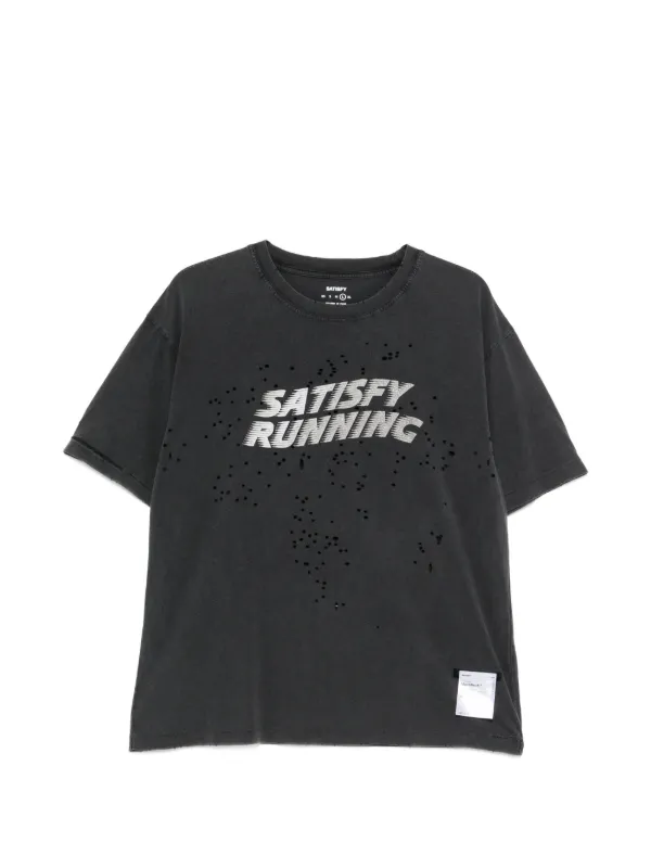 Satisfy ダメージ ロゴ Tシャツ | ブラック | FARFETCH JP