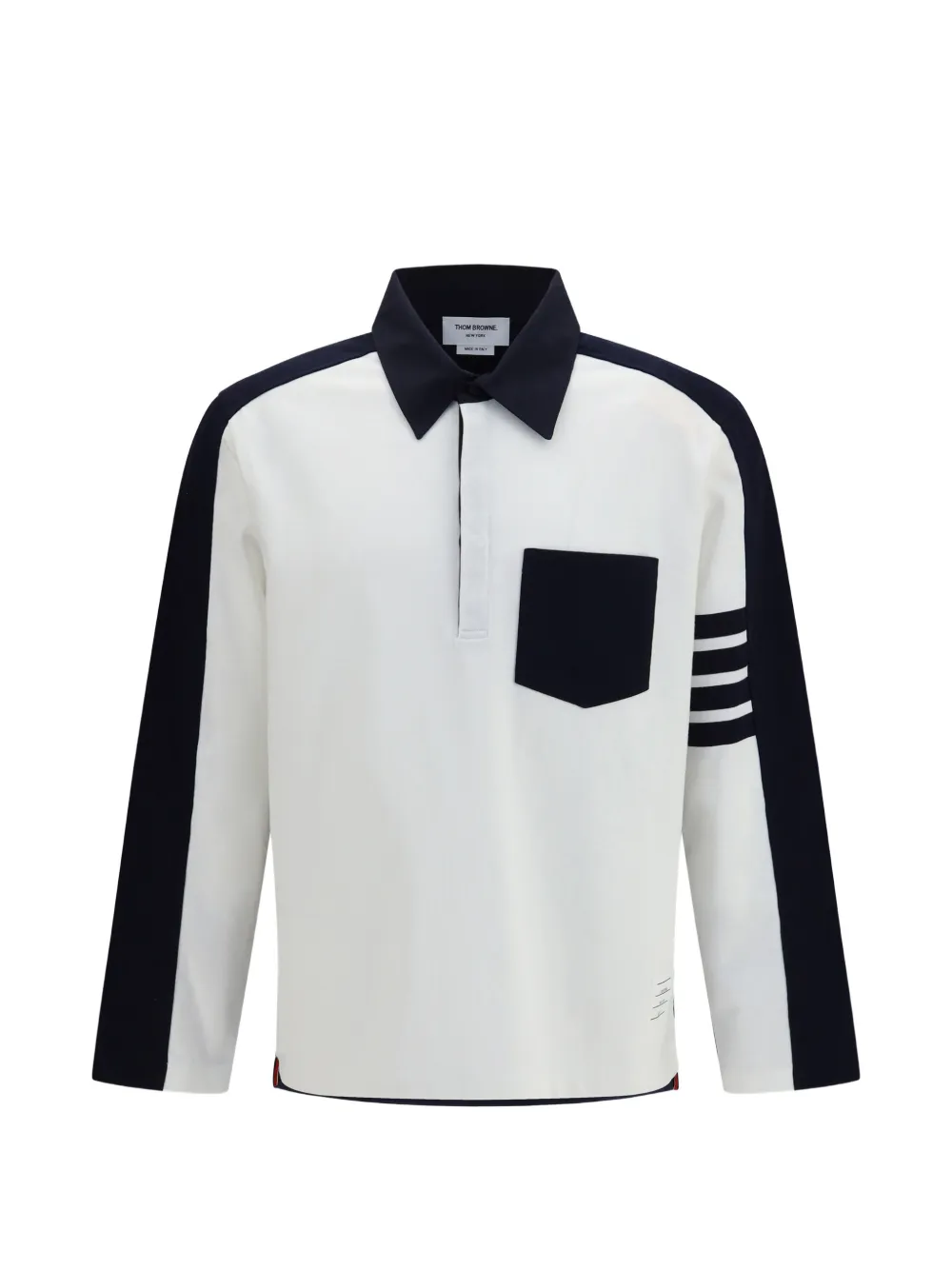 Thom Browne 4-Bar oversized rugby polo shirt - Bianco