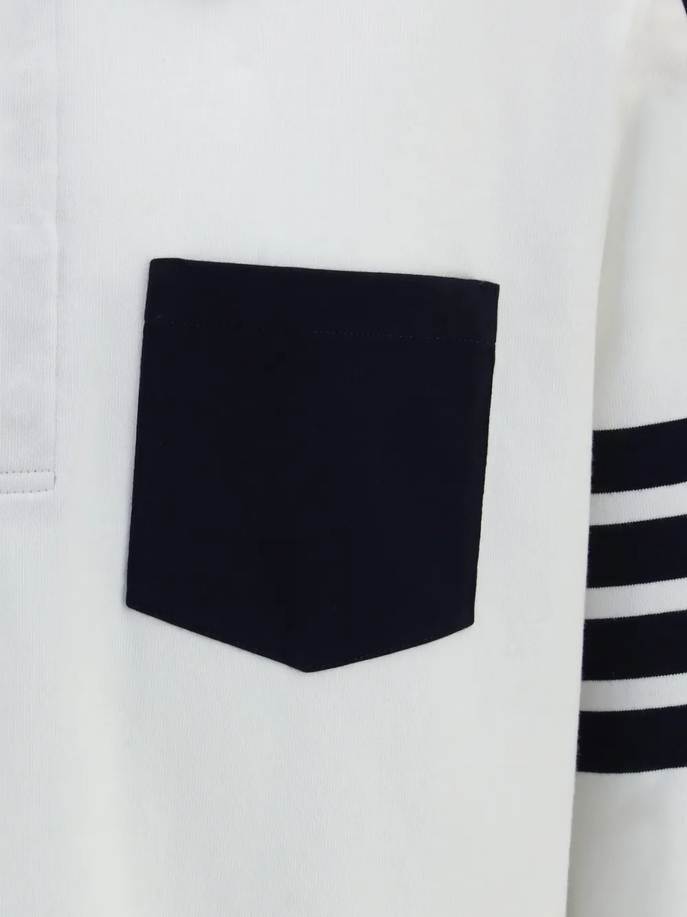 Thom Browne 4-Bar oversized rugby poloshirt Wit
