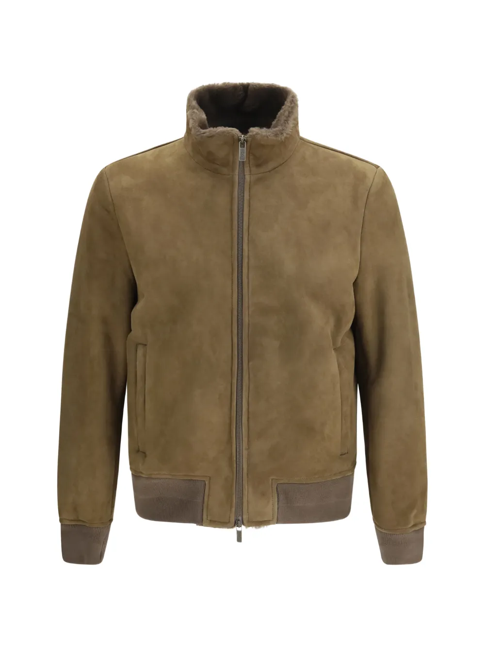 Salvatore Santoro high-neck suede jacket - Verde