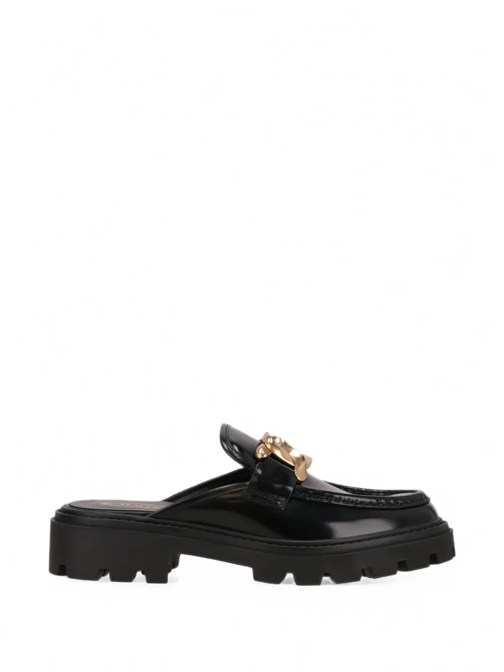 Tod's Chain-link Leather Mules In Black