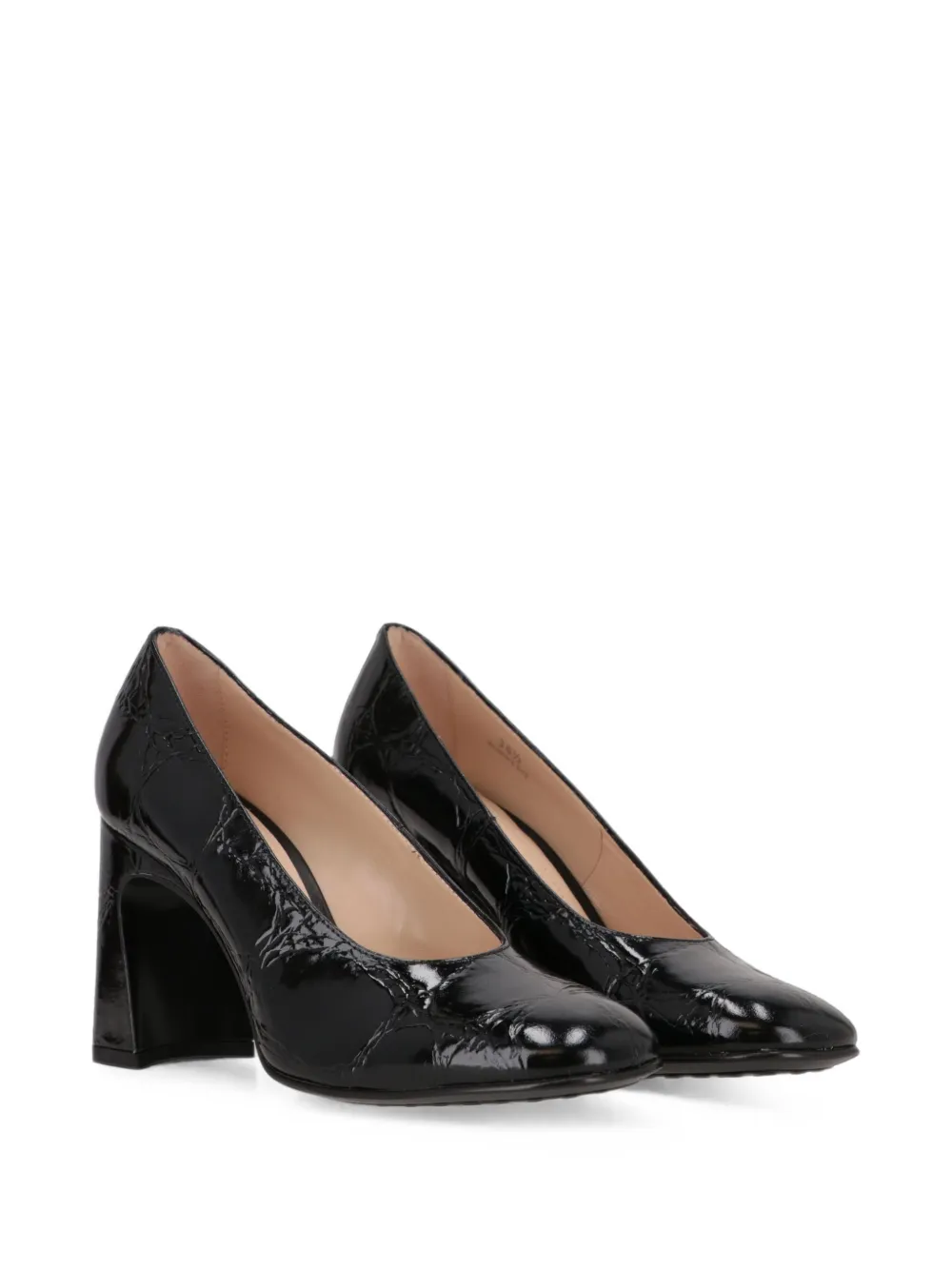 Tod's crinkled-effect leather pumps Zwart