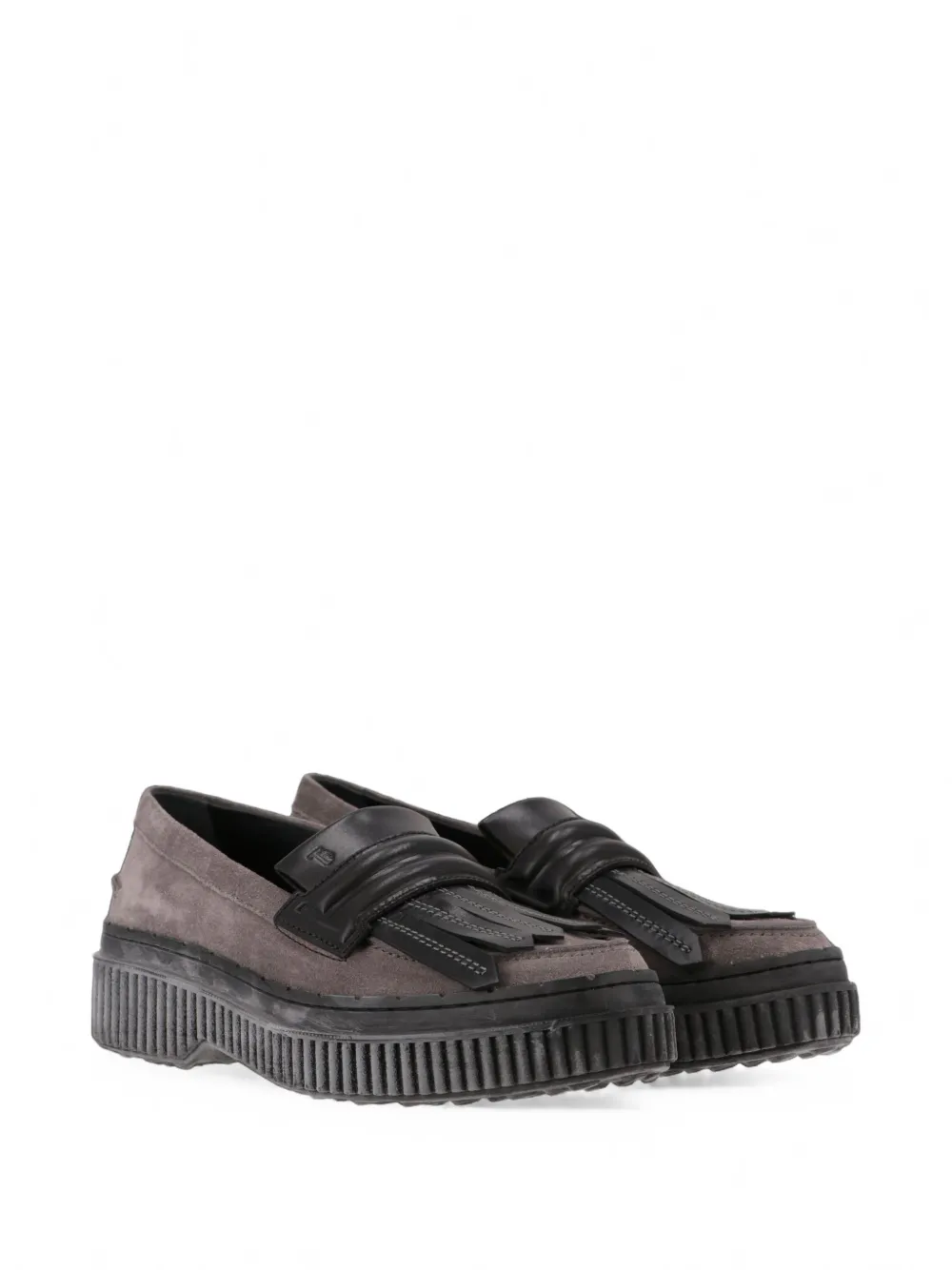 Tod's fringe-detail platform loafers Grijs