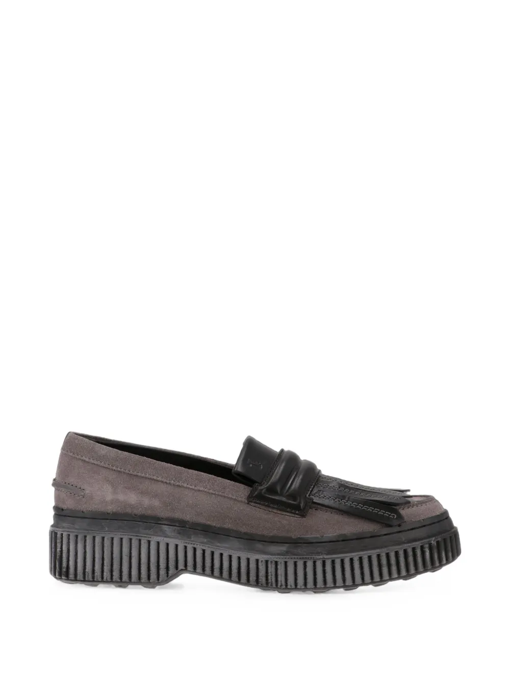 Tod's fringe-detail platform loafers Grijs