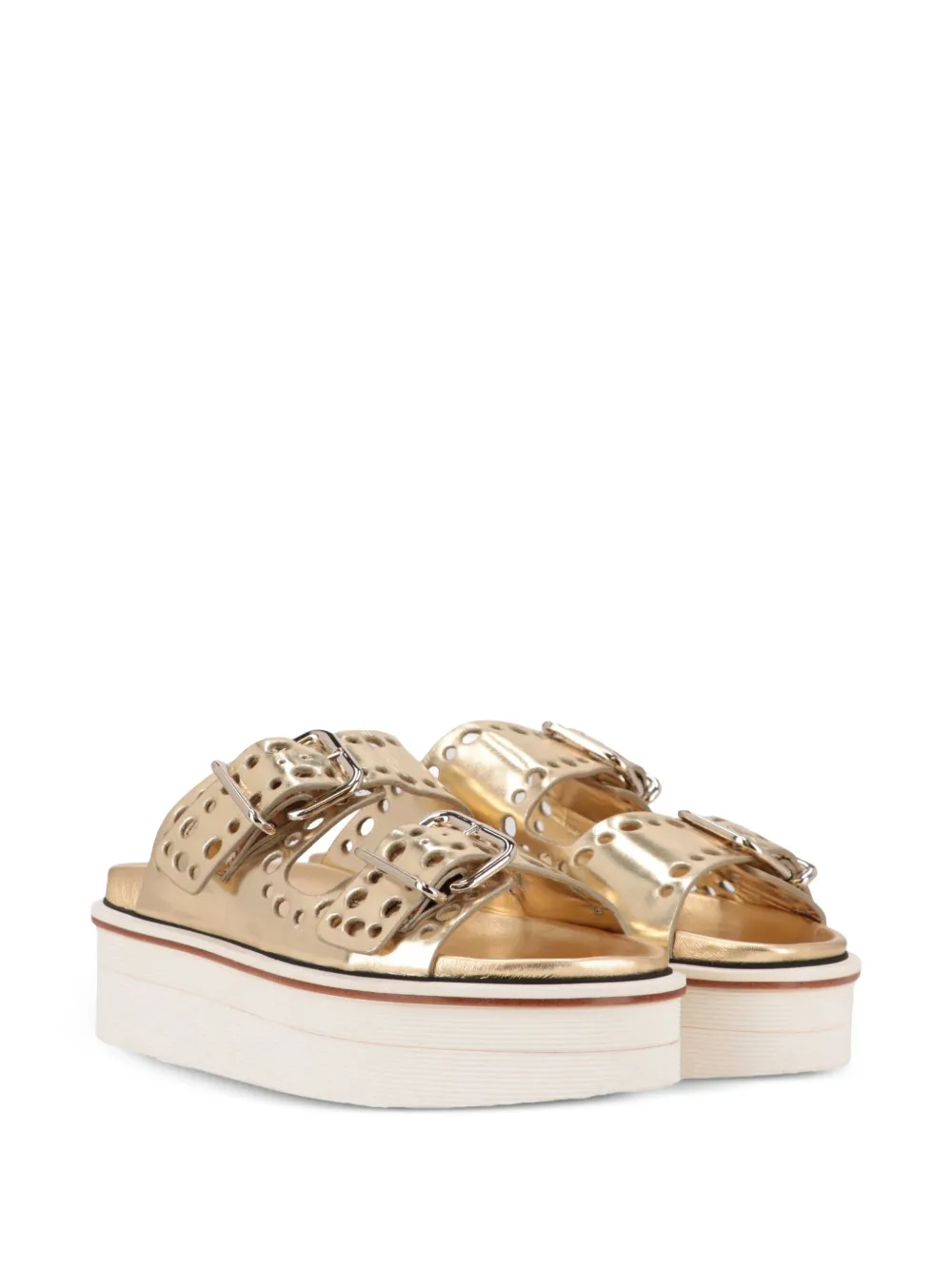Tod's eyelet-embellished platform sandals Goud