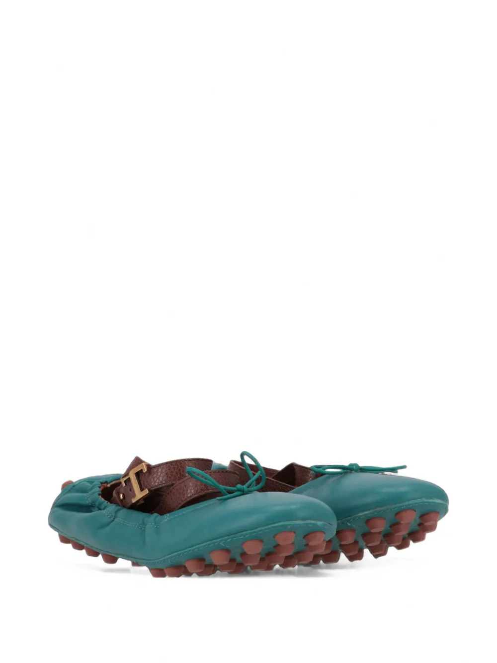 Tod's buckle-strap Gommino ballet flats Groen