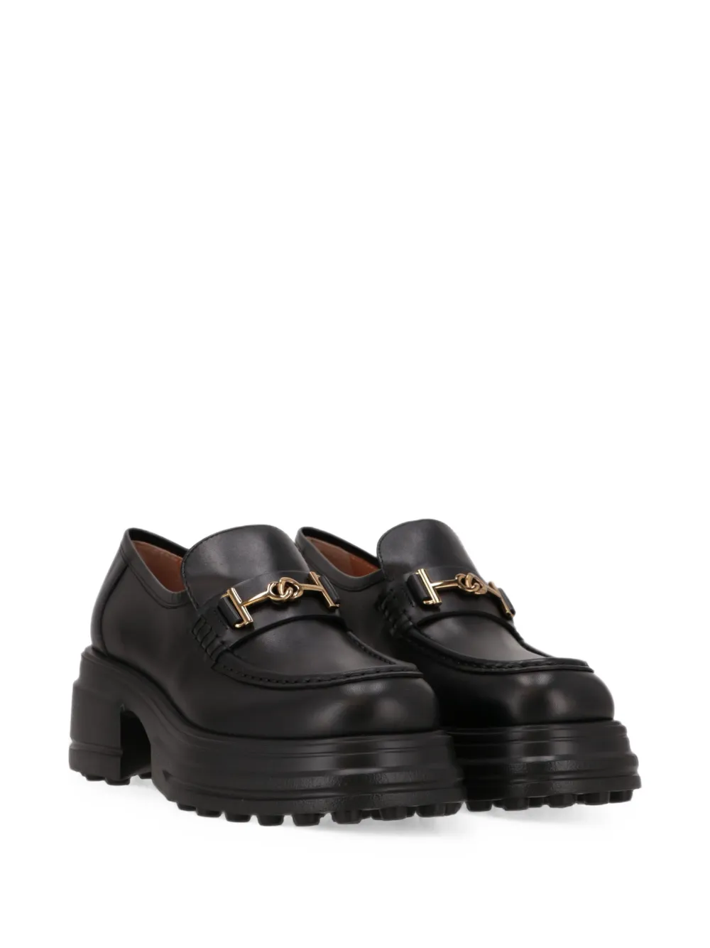 Tod's T-chain chunky leather loafers Zwart