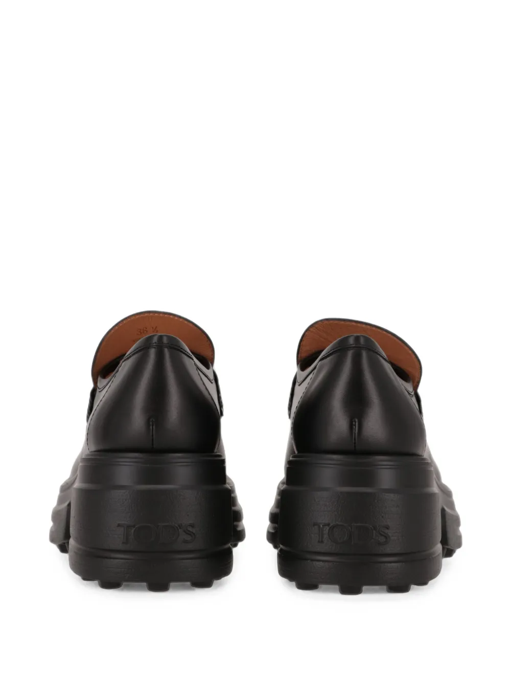 Tod's T-chain chunky leather loafers Zwart