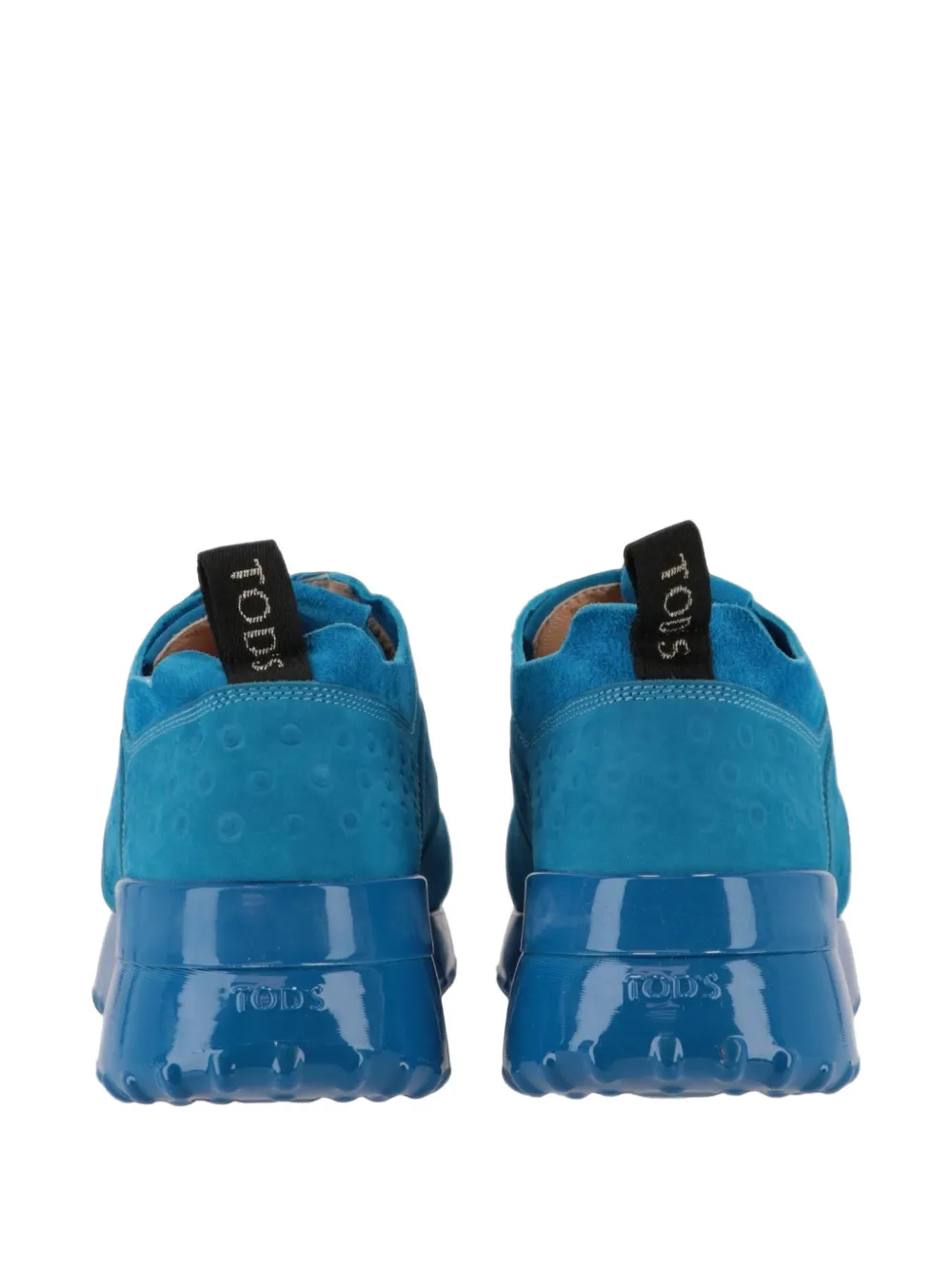 Tod's perforated-details lace-up panelled sneakers Blauw