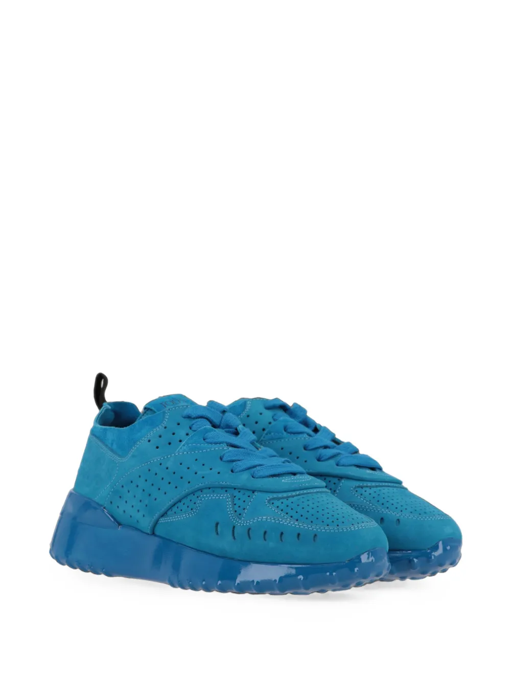 Tod's perforated-details lace-up panelled sneakers Blauw