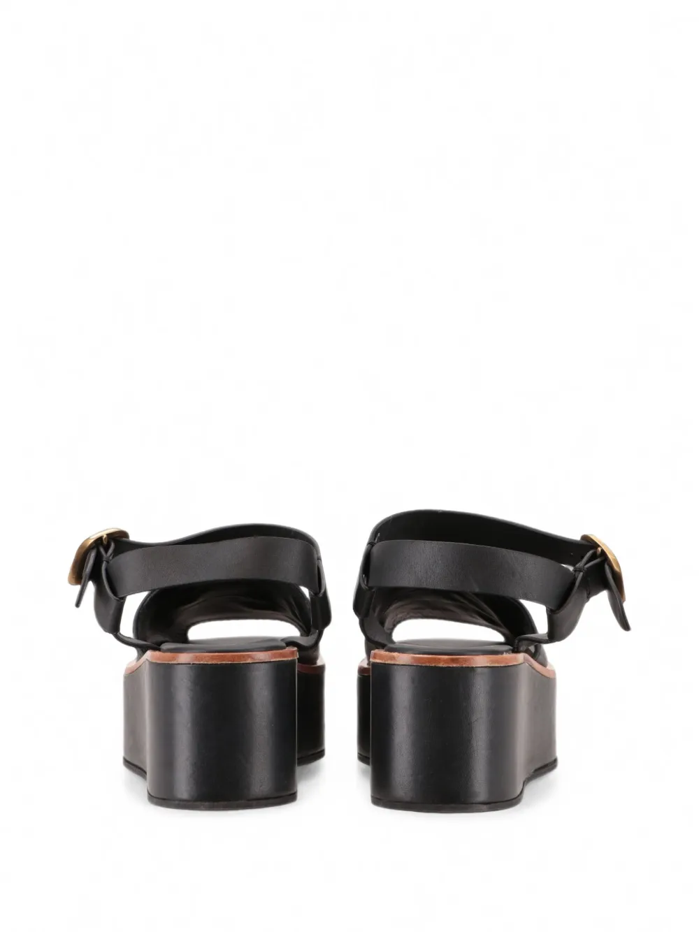 Tod's buckle-fastening platform sandals Zwart