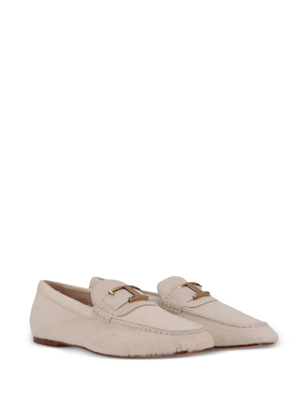 Tod's Kate pony-hair loafers Beige