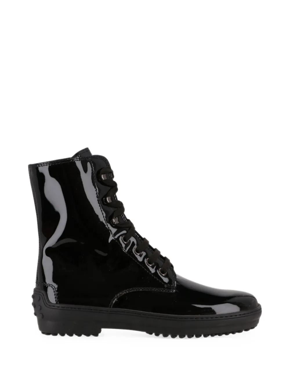 Tod's patent-finish lace-up boots Zwart