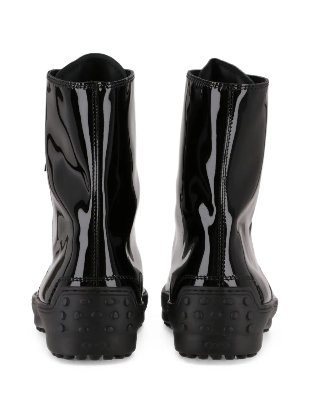 Tod's patent-finish lace-up boots Zwart