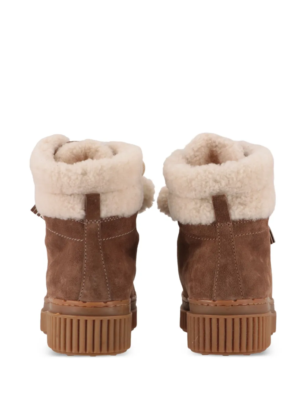 Tod's shearling-trim tassel-detail boots Bruin