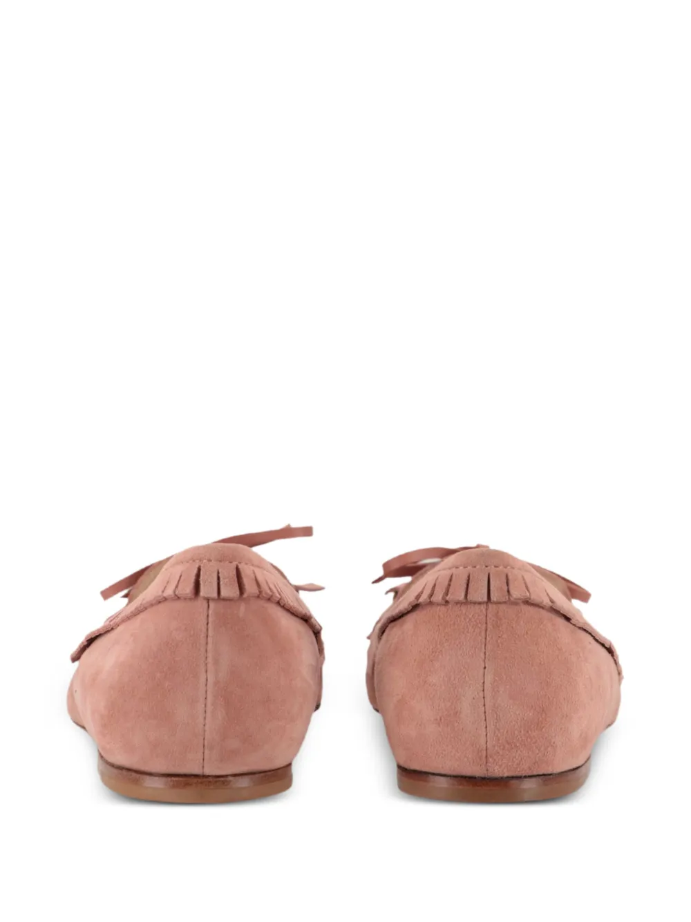 Tod's fringe-trim crystal-embellished ballet flats Roze