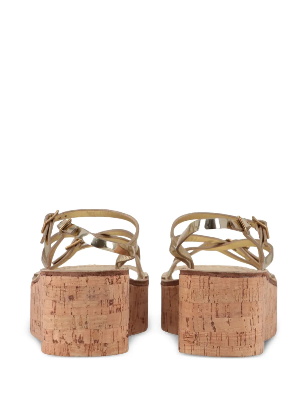 Tod's strappy cork-wedge sandals Goud
