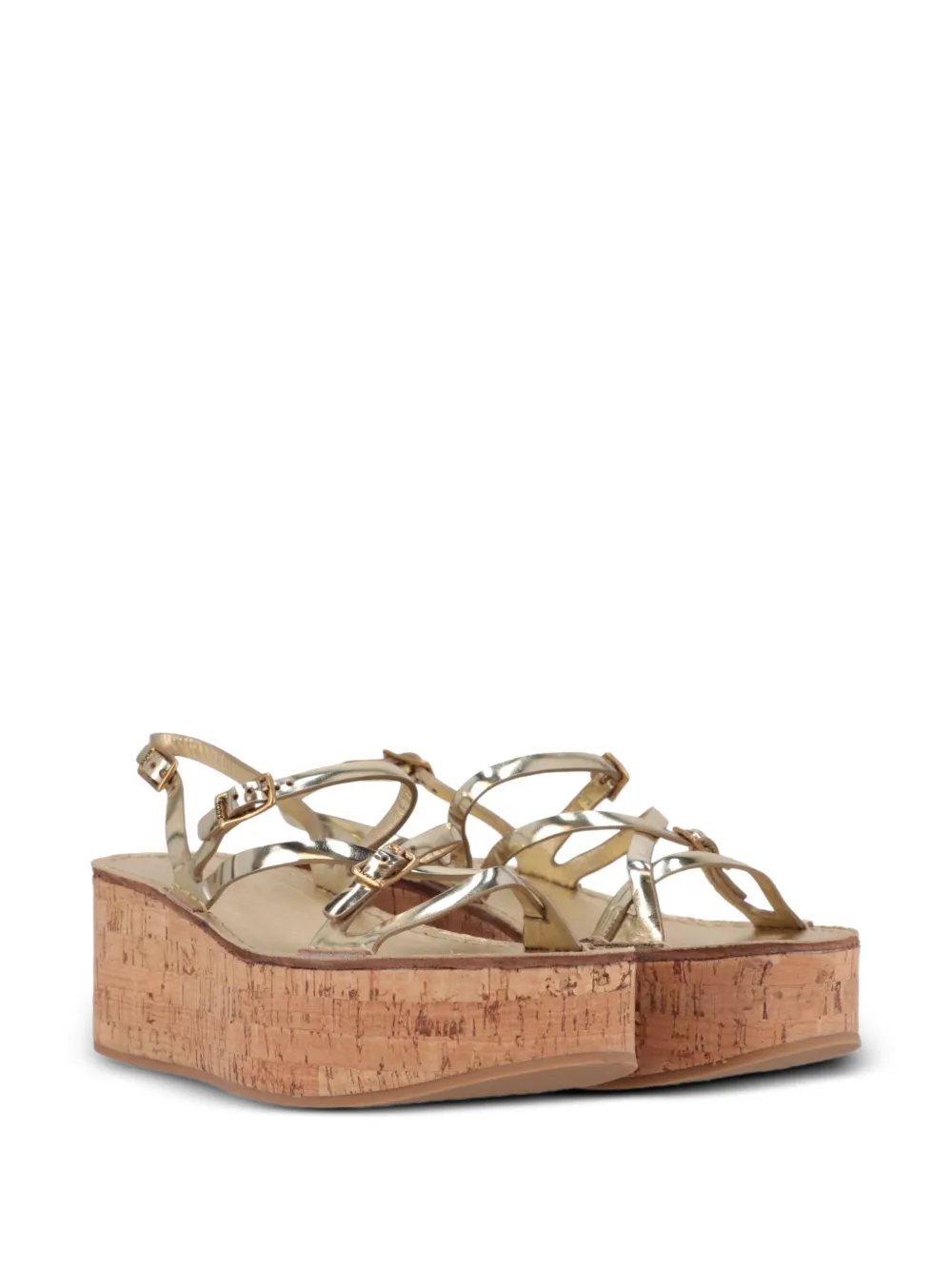 Tod's strappy cork-wedge sandals Goud