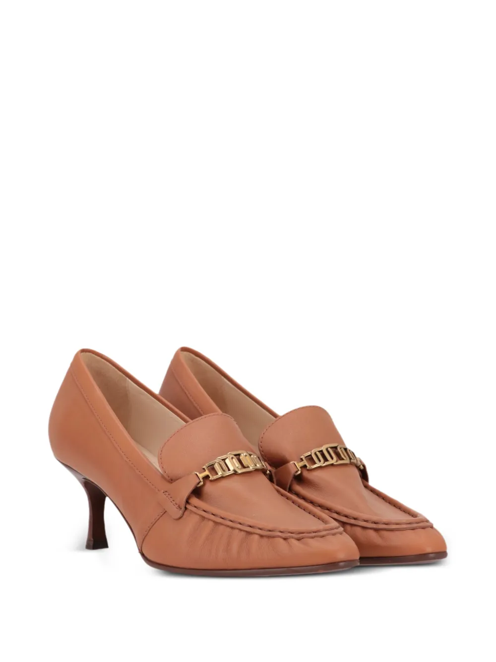 Tod's chain-link leather heeled pumps Bruin