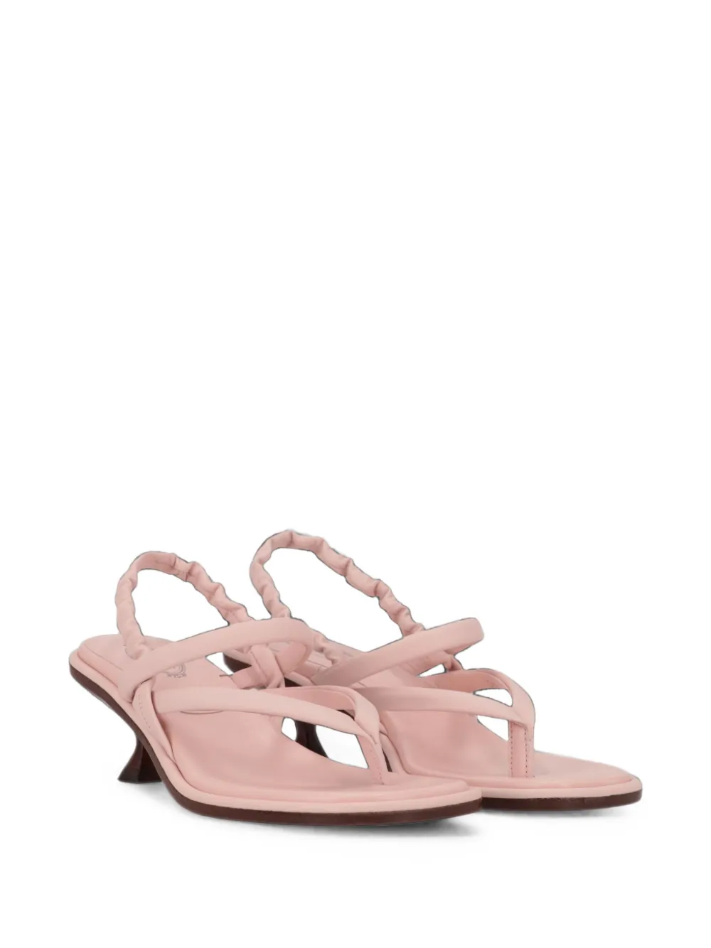 Tod's ruched-strap kitten-heel sandals Roze