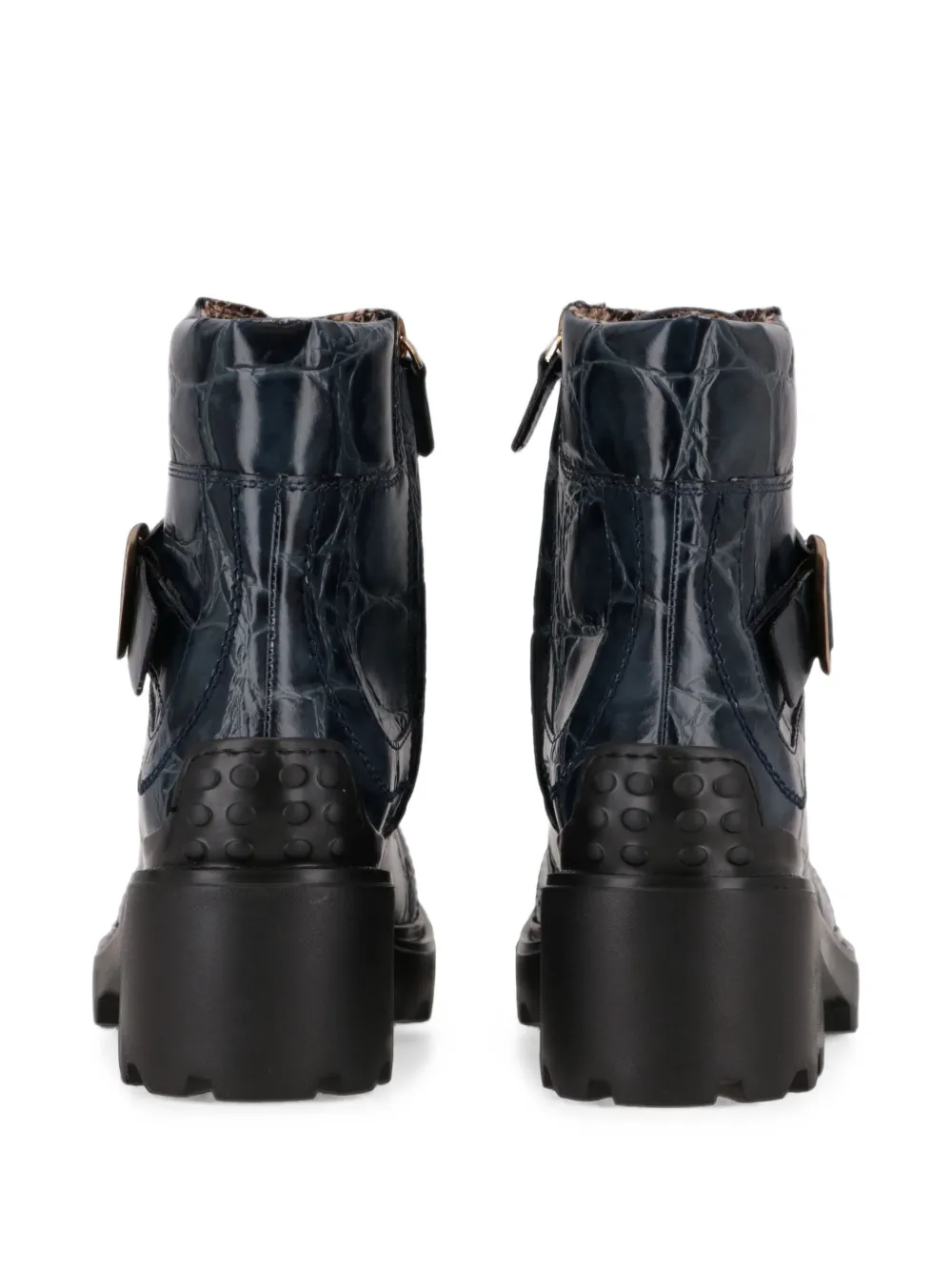 Tod's crocodile-effect ankle boots Blauw