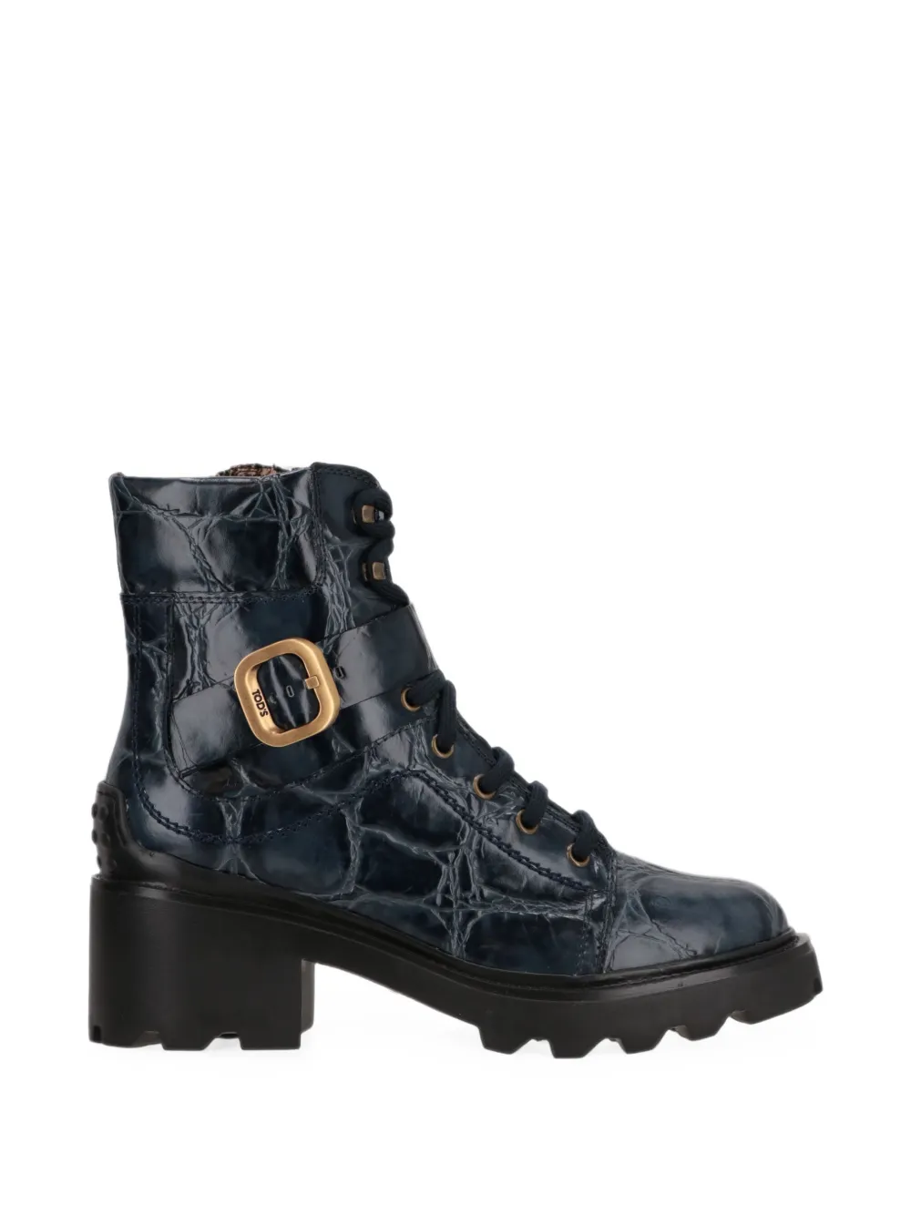 Tod's crocodile-effect ankle boots Blauw