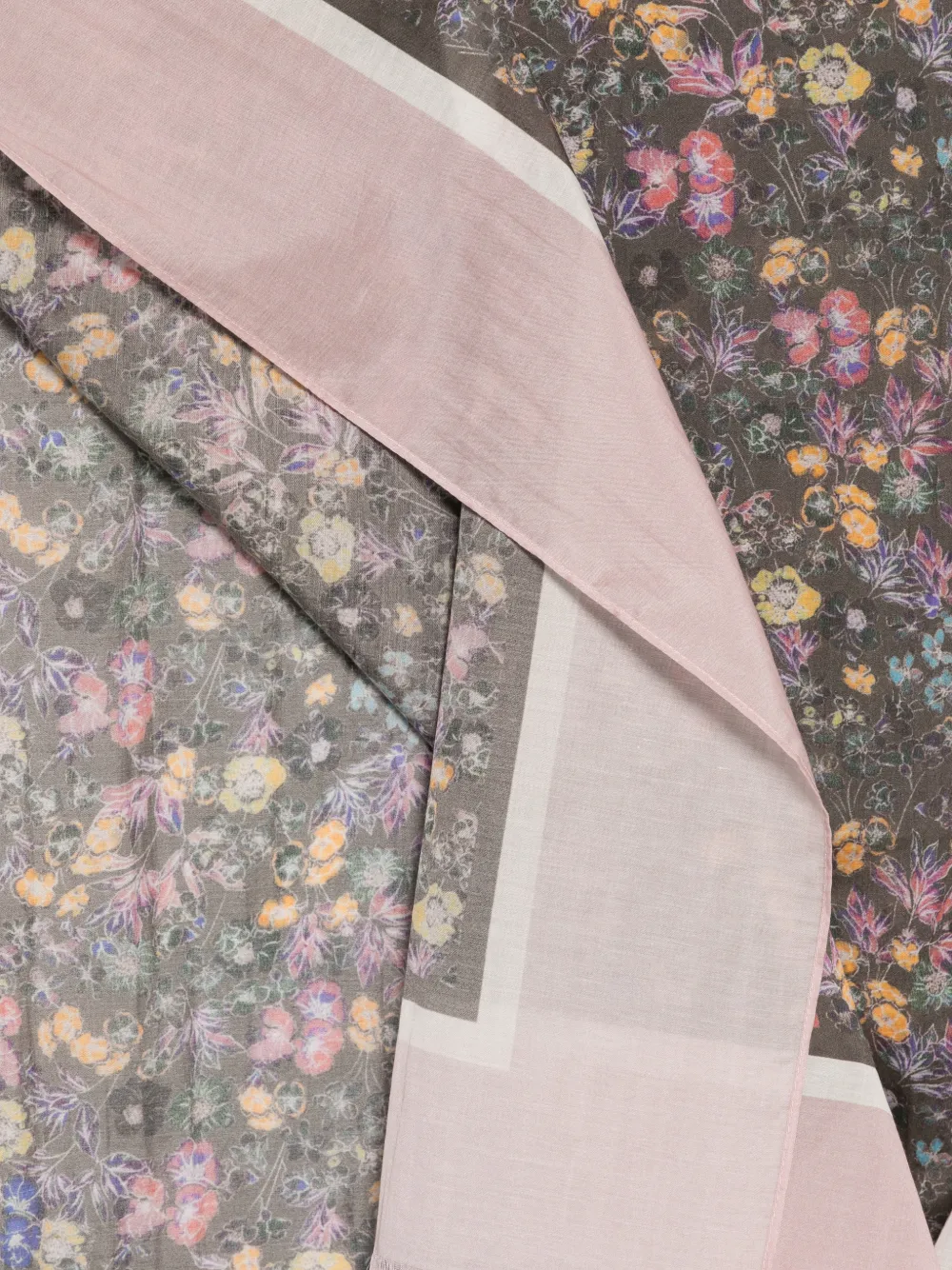 Marc O'Polo Sjaal met bloemenprint en franje Roze