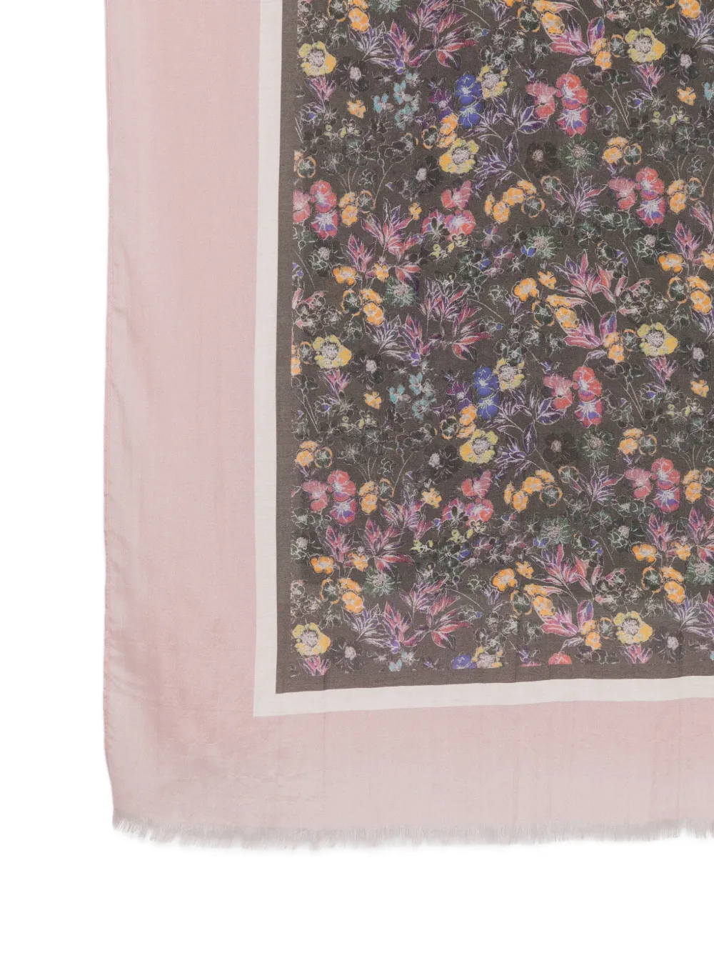 Marc O'Polo Sjaal met bloemenprint en franje Roze