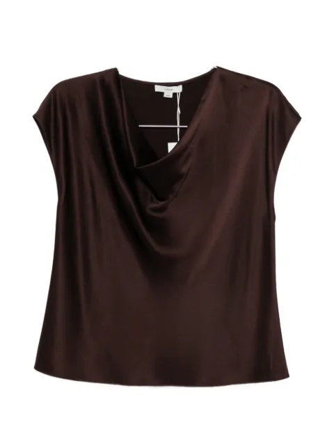 Vince cowl-neck silk top