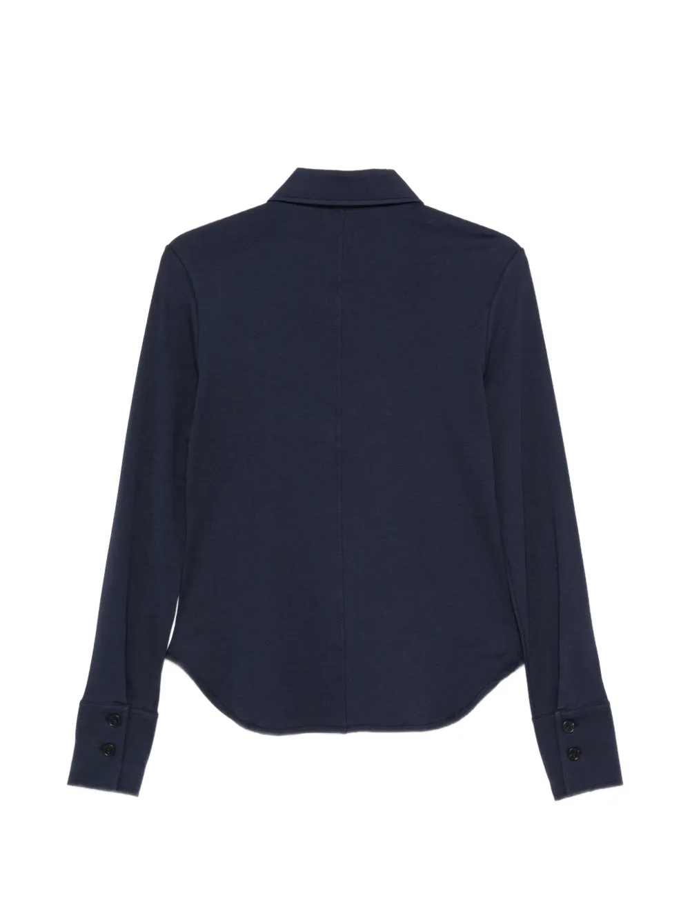 Closed Overhemd met geborduurd logo en gewelfde afwerking Blauw