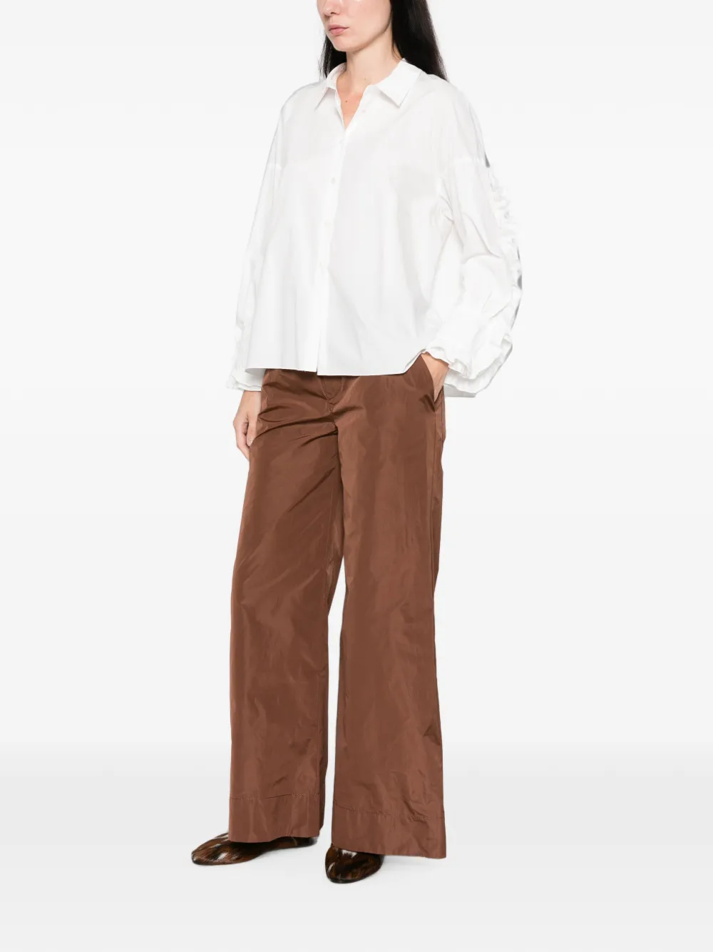 SUSANNE BOMMER Broek met elastische taille Bruin