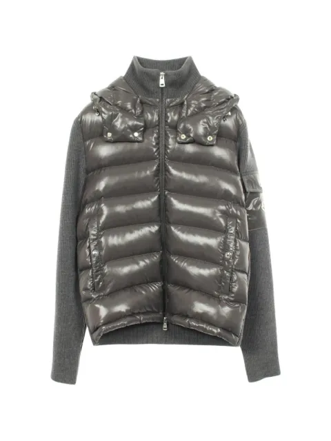 Moncler 2010s knit-panel down jacket