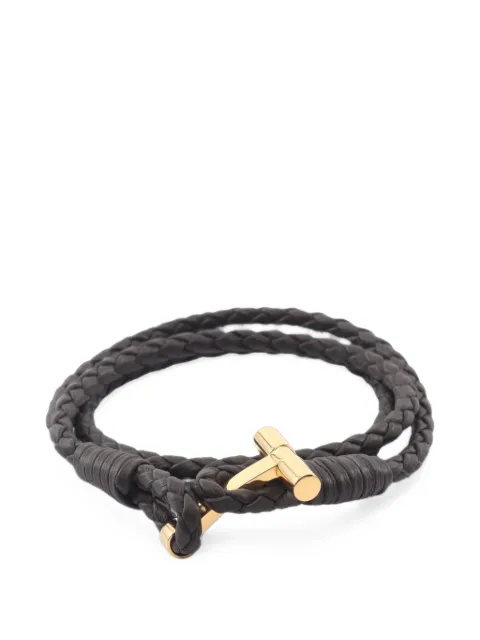 Tom Ford Vintage 2020s T-Bar braided leather bracelet