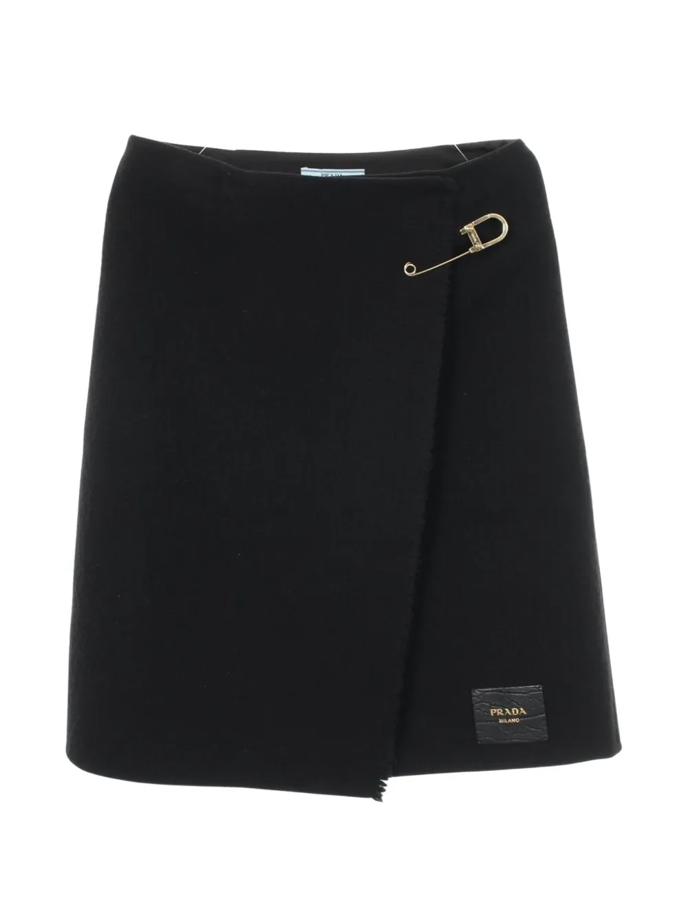 Prada Pre-Owned 2010s Safety Pin wrap mini skirt - Nero