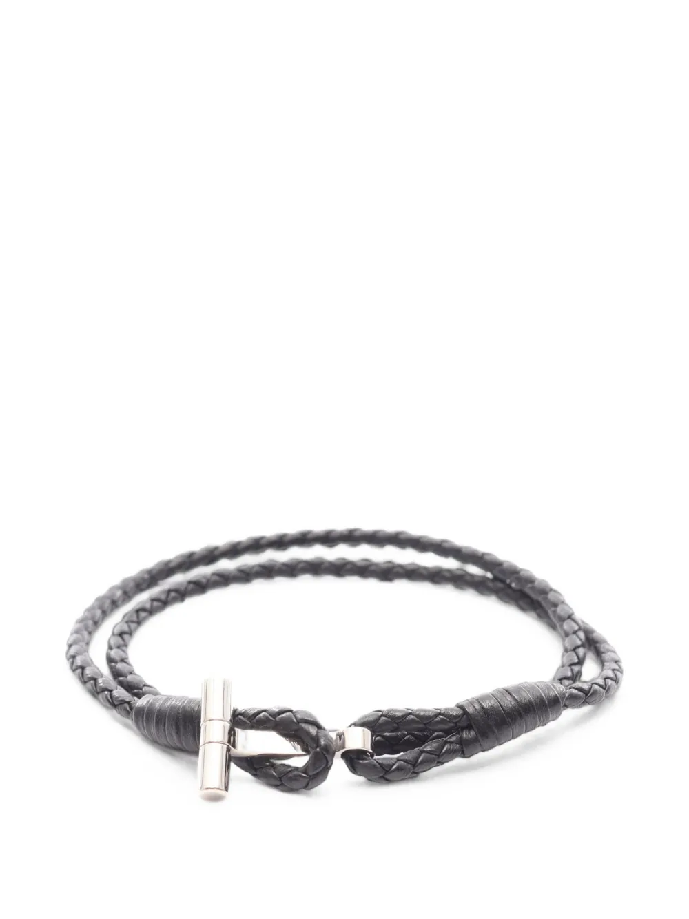 Tom Ford Vintage T-bar braided leather bracelet - Nero