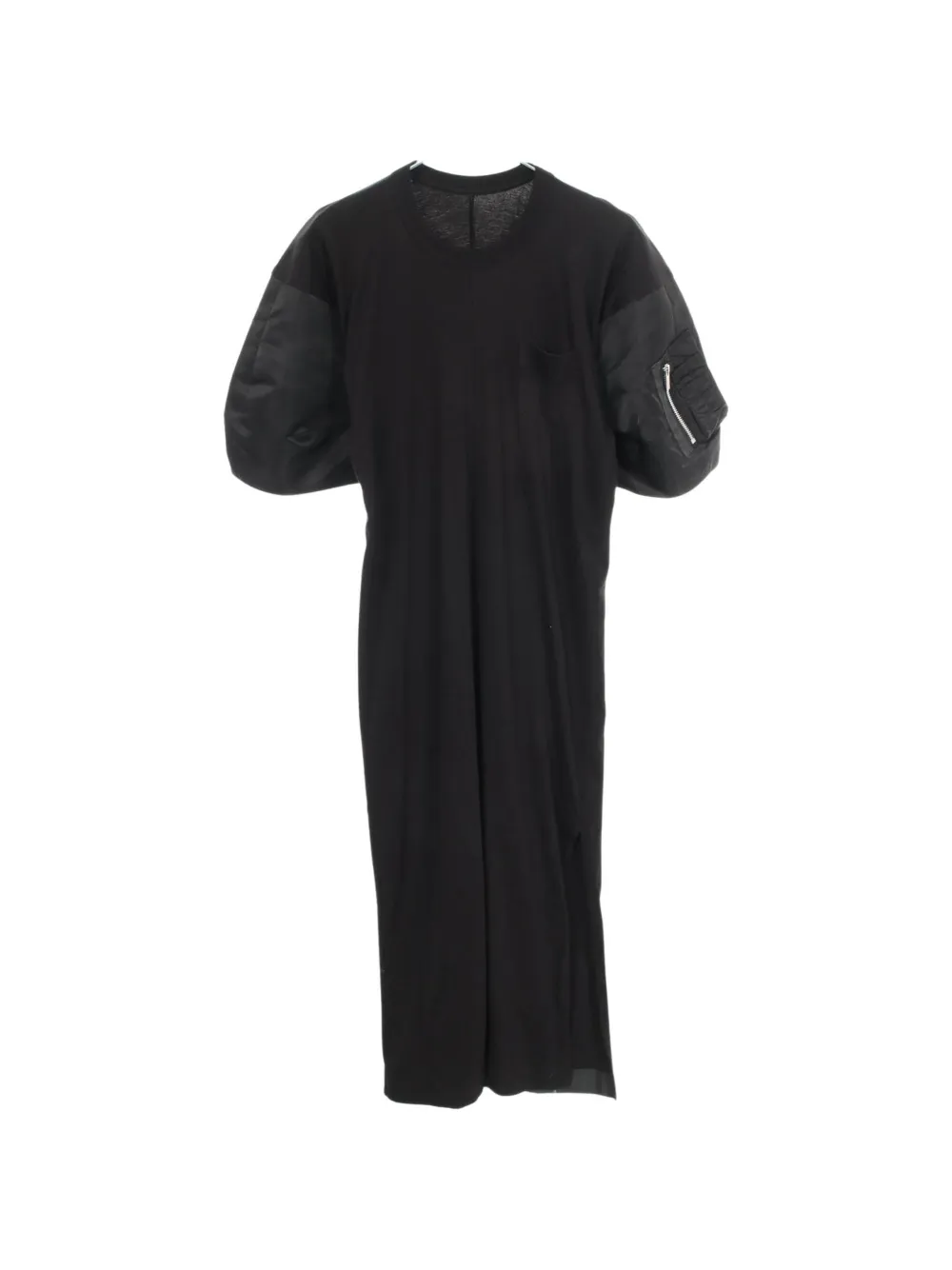 sacai color-block short-sleeve midi dress - Nero