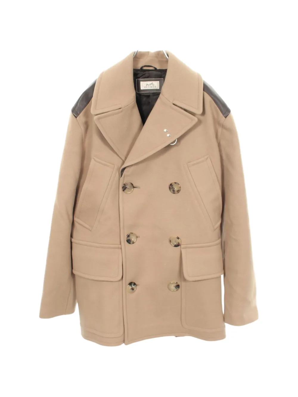 Hermès Pre-Owned 2010s color-block pea coat - Toni neutri