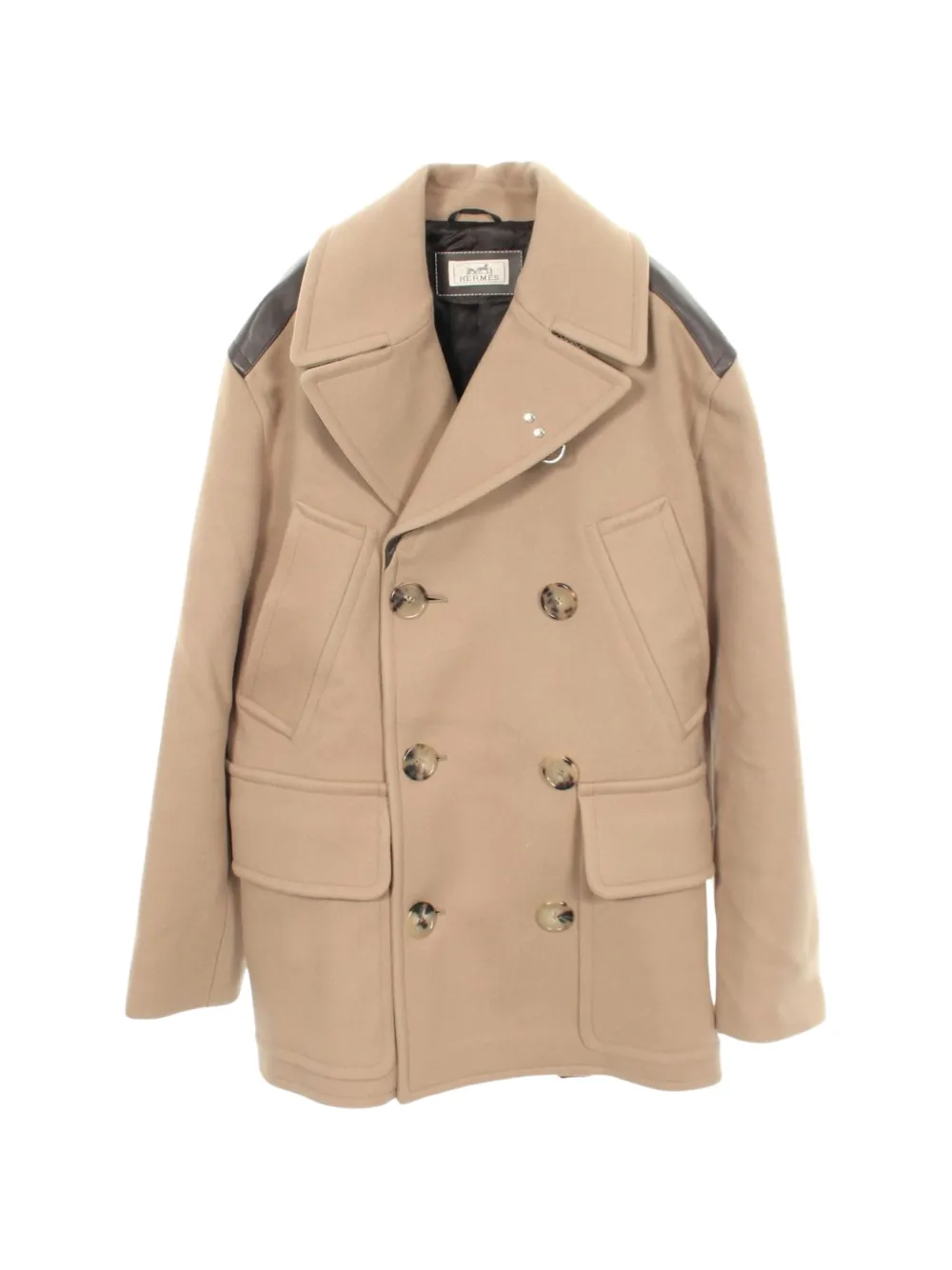 Hermès Pre-Owned 2010s color-block pea coat - Toni neutri