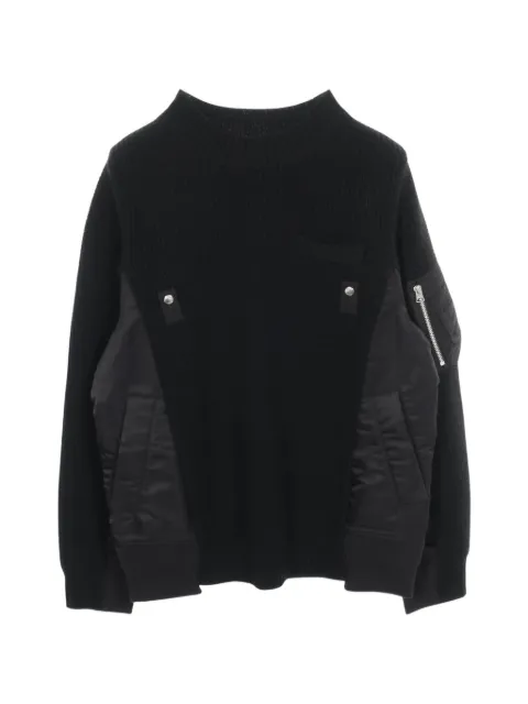 sacai 2010s color-block knitted sweater